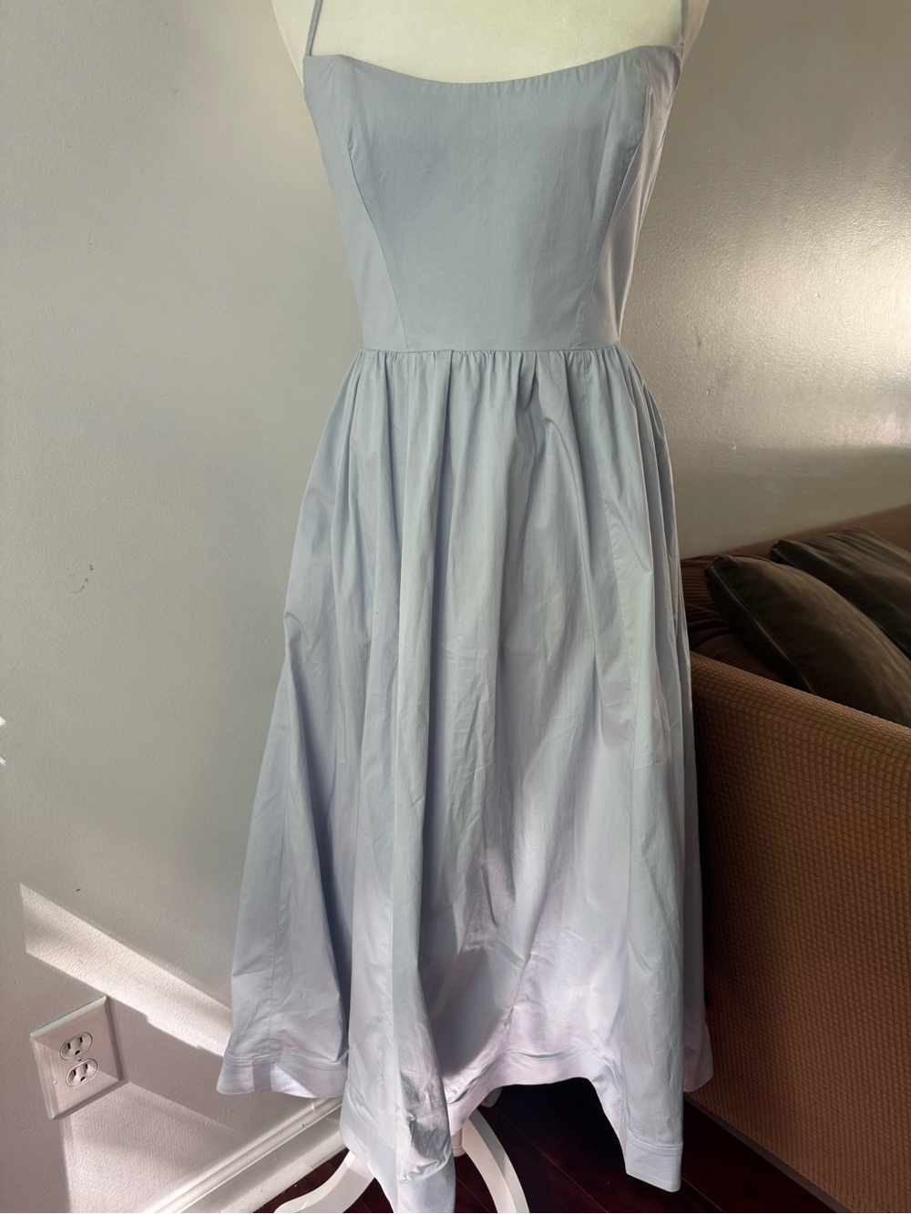 House of CB Light Blue Spaghetti Strap Fit-and-Flare Dress - Picture 7 of 13